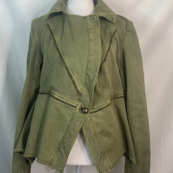 Free People Asymmetric Green Utility Jacket-NWT - Picture 5 of 16